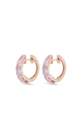 Chunko Pink Sapphire Hoop Earrings